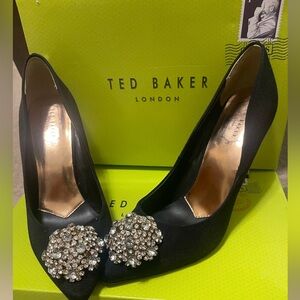 Ted Baker Black Heels with Crystal Embellishments